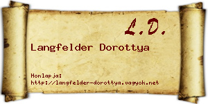 Langfelder Dorottya névjegykártya